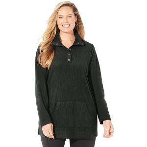 Catherines Women's Plus Size Brushed Rib Cozy Top - 1 of 4