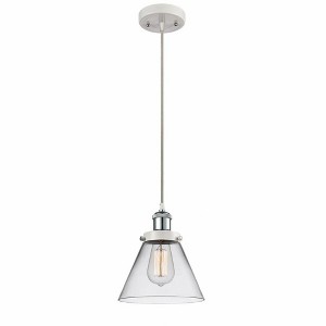 Cone - 1 Light Cord Hung Mini Pendant In Industrial Style-10 Inches Tall and 8 Inches Wide - 1 of 1