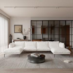 147" Modern U-Shaped Couch for Living Room,VelvetWJShome  Modular Sectional Sofa with Chaise,8" High Metal Legs, Easy to Clean - 1 of 4