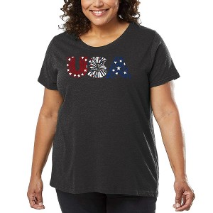LA Pop Art USA Fireworks - Women's Word Art T-Shirt - 1 of 4
