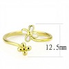 Slickblue Open-End Gold Cuff Ring, Stainless Steel Women’s Ring with Flower Design, Statement Jewelry, Sizes 6-9 - 2 of 4