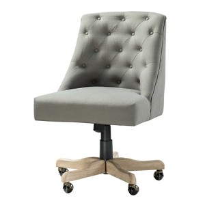 Estelle Velvet Task Chair Upholster Office Chair Swivel Home Desk Chair | Karat Home - 1 of 4