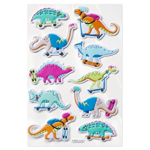 12 Different Sheets Dinosaur 3D Puffy Stickers for Kids Gift Toys