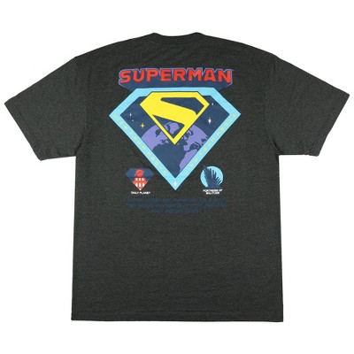Seven Times Six DC Comics Superman T-Shirt Men's Metropolis City of Tomorrow Tee Grey