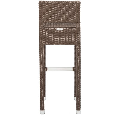 Landry Brown Rattan and Aluminum Bar Stool