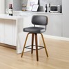 Bekrvio 26"/29” Swivel Bar Stools Set of 4, Upholstered Faux Leather Barstools with Back, Bar Chairs Island Stools for Kitchen Counter - 2 of 4