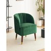 28.25"Upholstered Barrel Accent Chair With Wooden Legs - 2 of 4