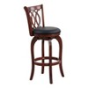 38.00"Comfortable Swivel Pub Height Chair 1pc Design Back Dark Cherry Finish Faux Leather Upholstery Solid Wood Furniture,Cherry - 4 of 4