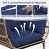Wicker Egg Chair Outdoor, Oversized Egg-Shaped Chair w/Metal Frame Stand, 500 Lbs Capacity Oversized attan Egg Lounge Chairs - 2 of 4