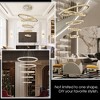 Siljoy Modern Crystal Chandeliers for High Ceilings, Led Pendant Light Fixture 3 Colors Adjustable, Gold Chandelier for Foyer Staircase - 2 of 4