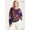 Slickblue Women's Long Sleeve Shirt, Soft French Terry, Raglan Top, Tie-Dye Look, Purple, 1XL - 2 of 4