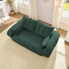 Sofa Bed, 78.7" Multi-Functional Foldable Sofa Couch, Teddy Fabric 4 Pillows and Armrest, Modern Lounge Furniture for Living Room - 3 of 4