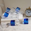 TopComfy Decorative Object Abstract Sculptures Set of 2 Modern Geometric Design for Table, Blue, 8"*8"*3.5" - 2 of 4