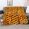 Halloween Throw Blanket, Bat Print Blanket, Holiday Fleece Blanket, Soft, Plush, Warm Winter Cabin Throw - 2 of 4