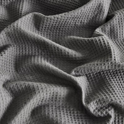 Light Gray Queen Cotton Waffle Weave Blanket