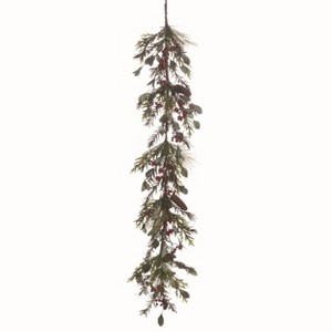 Transpac Artificial 60 in. Multicolor Christmas Leaves and Berry Garland - 1 of 2