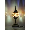Kafthan 14.5 in. Handmade Brown Separated Circles Mosaic Glass Table Lamp with Brass Color Metal Base - 2 of 3