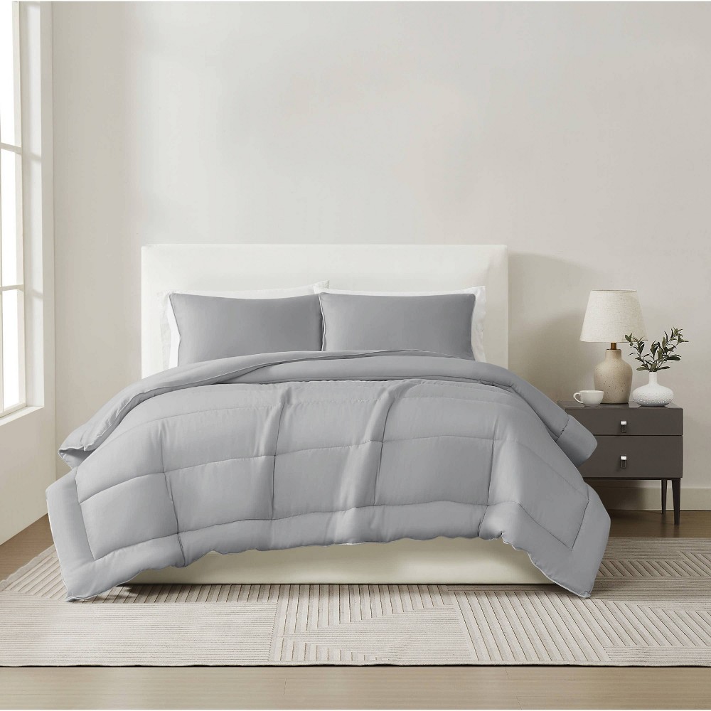 Photos - Duvet Christian Siriano 3pc Full/Queen Cotton Sateen Comforter Set Gray