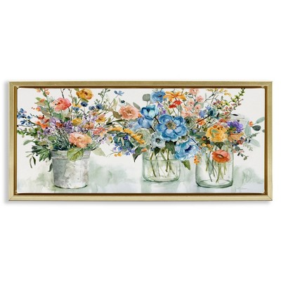 Stupell Industries French Cottage Flower Jars, 31" x 14"