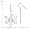 Black Bow Jewelry Sterling Silver Polished and Full Snowflake Dangle Earrings - 1 Inch - 4 of 4
