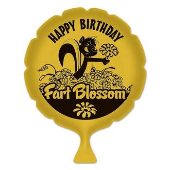 Beistle 8" Birthday Fart Blossom Whoopee Cushion Yellow/Black 4/Pack 54265