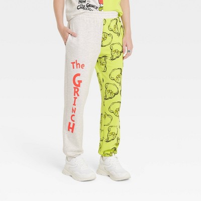 Women's The Grinch Colorblock Graphic Jogger Pants - Green