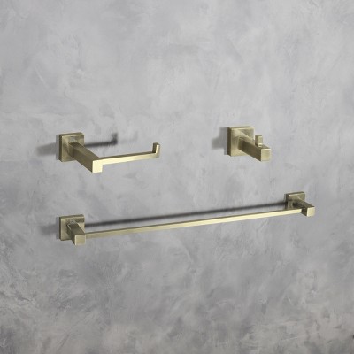 Brushed Gold Stainless Steel 3-Piece Bathroom Hardware Set