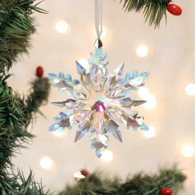 Radiant Crystal Snowflake Glass Hanging Ornament