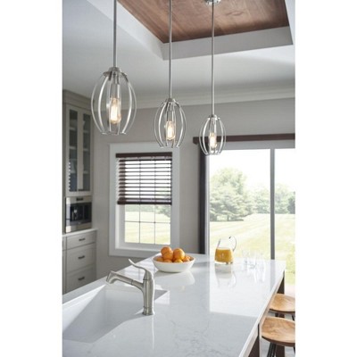 Tao 8" Brushed Nickel Modern Pendant Light