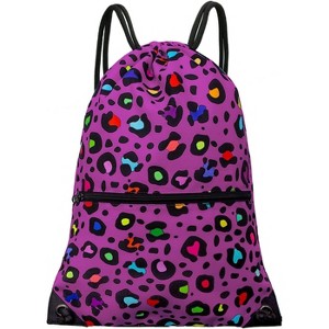Drawstring Backpack, Lightweight Sports Gym Sack for Men & Women, Durable Cinch Snackpack for Beach - 1 of 4