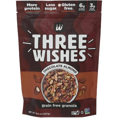 Three Wishes - Granola Grain Free - Chocolate Almond - Case of 8 - 8 oz