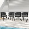 Christopher Knight Home Laville Modern Outdoor Handwoven Rope Dining Chairs with Cushions (Set of 4) - 2 of 4