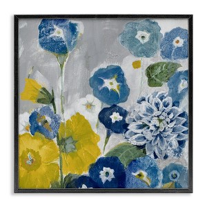 Stupell Industries Blue & Yellow Abstract Poppies Framed Giclee Art - 1 of 4