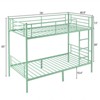 Karl Home Green Twin Over Twin Steel Bunk Bed Frame Ladder Bedroom Dorm Room for Kids Adult Children - 2 of 4