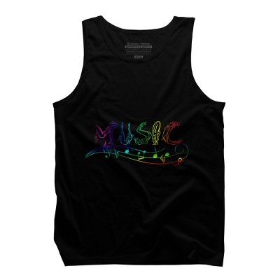 Men's Design By Humans Rainbow Yoga Music Notes By AleksandrYacenko Tank Top