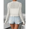 Women's Long Sleeve Tie-Front Cardigan Lightweight Cropped Knit Open Front Sweater - 3 of 4