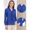INSPIRE CHIC Women's Long Sleeve Pleated Tie Neck Office Blouses - 2 of 4