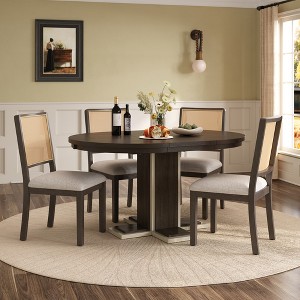 Whisen Complete Retro Dining Set with Extendable Table & 4 Chairs - 1 of 4