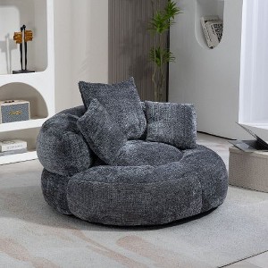 CAVINAS High Back Bean Bag Chair, Lazy Sofa Lounger with Three Pillows for Adults and Kids, Single Sofa Chair, Indoor & Outdoor, Gray - 1 of 4