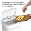 SEVOBAL Indoor Trash Cans 13 Gallon Plastic Trash Can with Lid Touchless Garbage Can Fits Any Kitchen, Bathroom, Office, White, 16.06"*12.36"*24.29" - 3 of 4