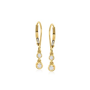 Ross-Simons 0.20 ct. t.w. Bezel-Set Diamond Drop Earrings in 10kt Yellow Gold - 1 of 3