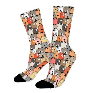 Cute Dog Women Printed Crew Socks Funny Funky Socks Soft Polyester Novelty Gifts for Artists Men - 1 of 1