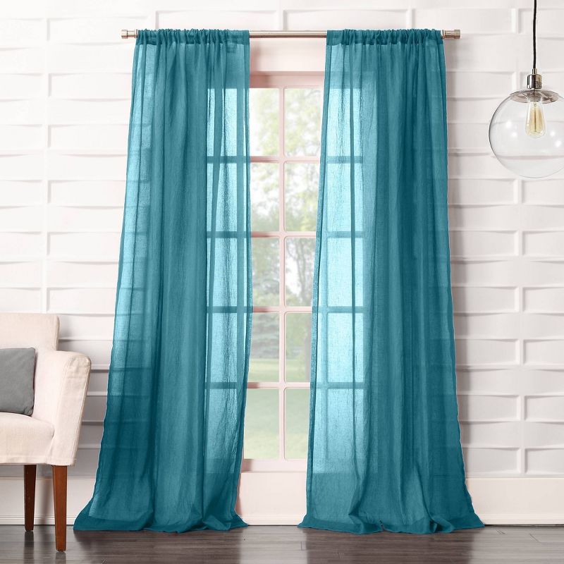 1pc Sheer Avril Crushed Textured Window Curtain Panel - No. 918, 1 of 14