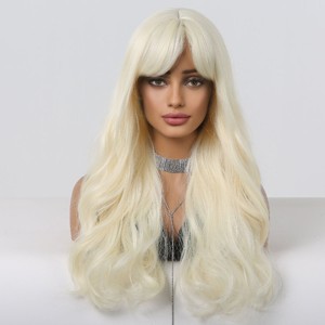 Jessie's Wig 24 Inch Wavy Bangs With Wig Long Synthetic Hair Blonde Color 1 Pc/Pack - 1 of 4
