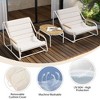 Outdoor Chaise Lounge Chairs Set of 3, Patio Chaise Lounge Chair with Acacia Side Table, Pool Lounge Chairs for Lawn, Deck, Beach, Beige+Black - 2 of 4