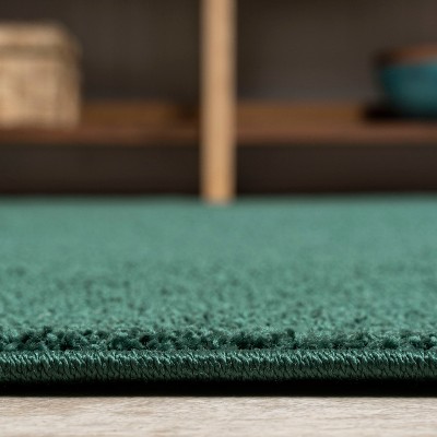 Emerald Green Synthetic Reversible Low-Pile Area Rug