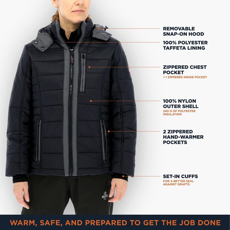RefrigiWear Women's Pure-Soft Lightweight Insulated Jacket with Removable Hood, 4 of 8