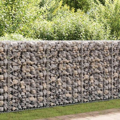 vidaXL Gabion Wall with Covers Galvanized Steel 23.6"x11.8"x39.4"