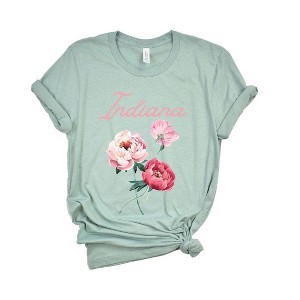 Simply Sage Market Women's Indiana Flower Colorful Short Sleeve Graphic Tee - 1 of 3