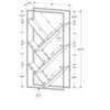TOAOTBNBO 5-Tier Bookshelf with Slanted Shelves, V-shaped Metal Storage Bookcase Living Room High Slim Book Shelf - 3 of 4